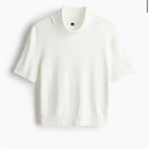 H&M Fine Knit Turtleneck Short Sleeve Sweater